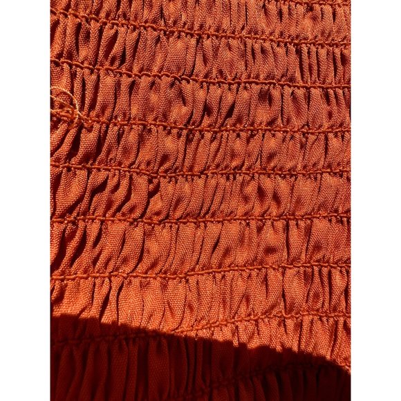 BOG Collective Top Medium Orange Cropped Crochet Halter Neck Twist 90's Womens - Picture 7 of 13